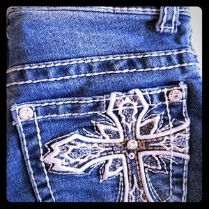 Girls size 7 bootcut bling jeans